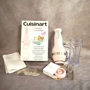 Cuisinart Pink Series Electric Cookie Press CCP10 12 Plates/6 Tips Tested